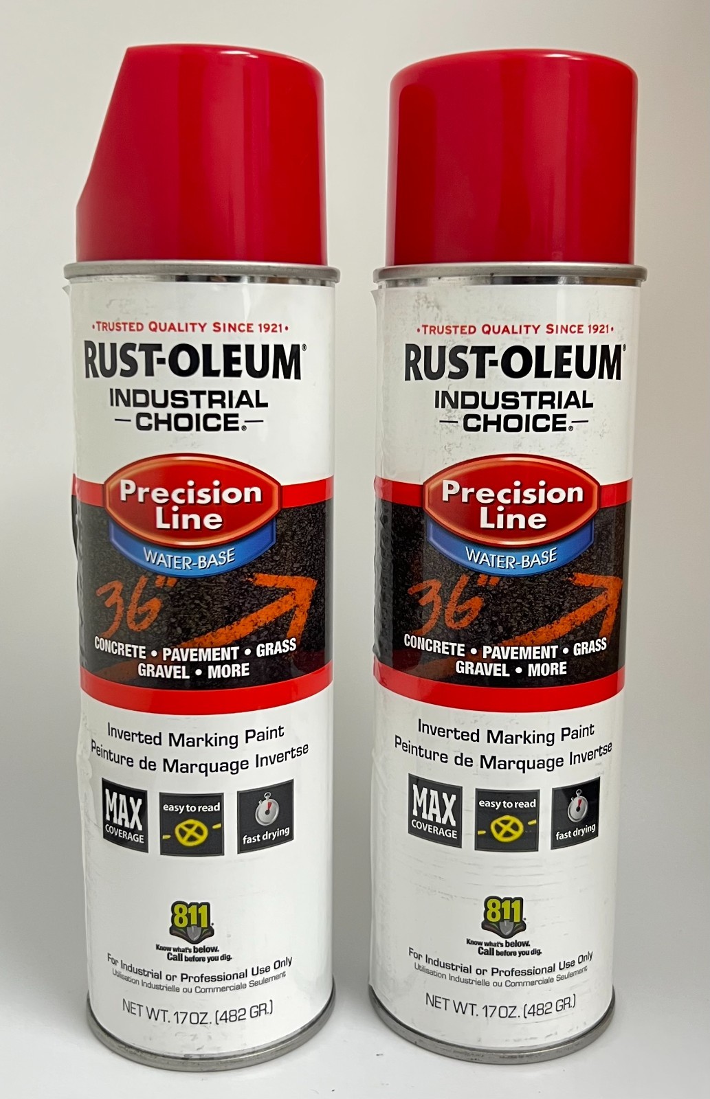 2 PACK – Rust-Oleum – 203038 – Precision Line Marking Paint, 17 Oz, Safety Red