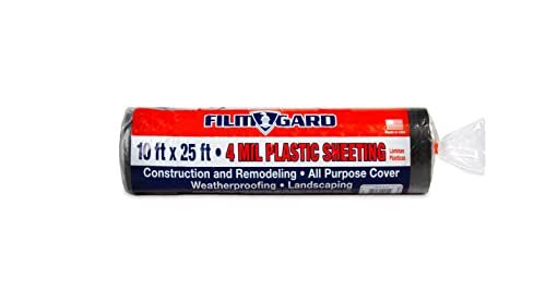Film-Gard Berry Corp 626161 10″ x 25″ 4Mil, Black Plastic Sheeting and Drop