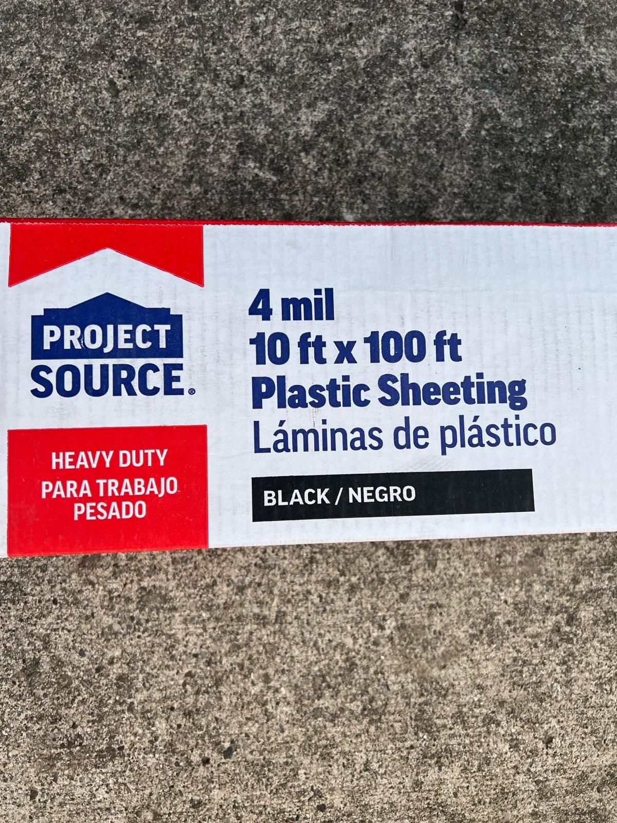 Project Source 10-ft x 100-ft Black 4-mil Heavy-duty Plastic sheeting-NEW in BOX