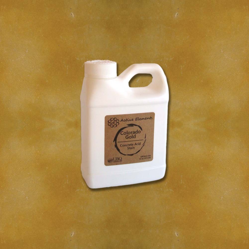 Acid stain concrete sample size Colorado Gold golden yellow 16oz