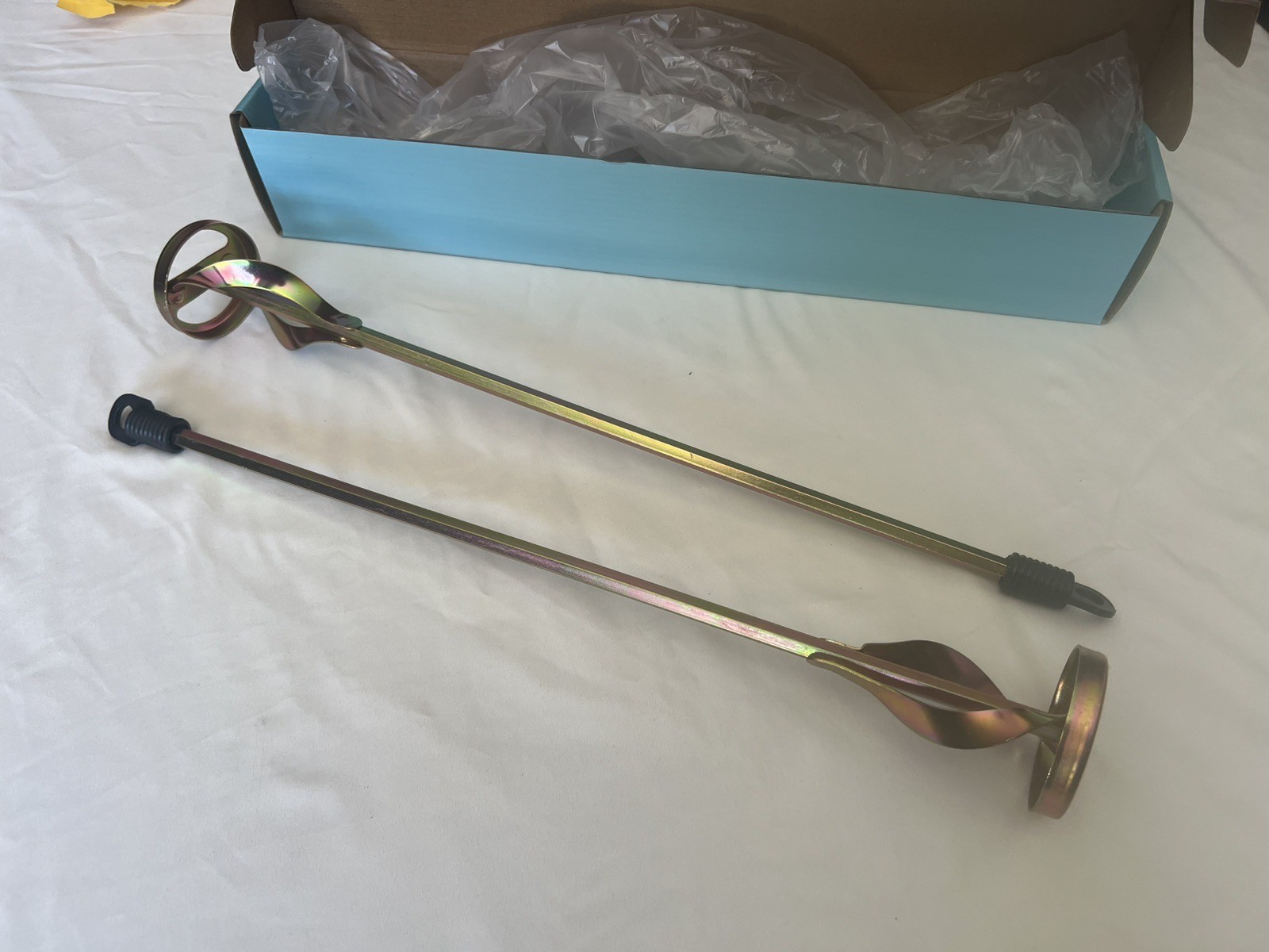 Lot of 2 Paint Mixers for a Drill 1-5 Gallon Bucket Paint Stirrer 15-3/4″ long