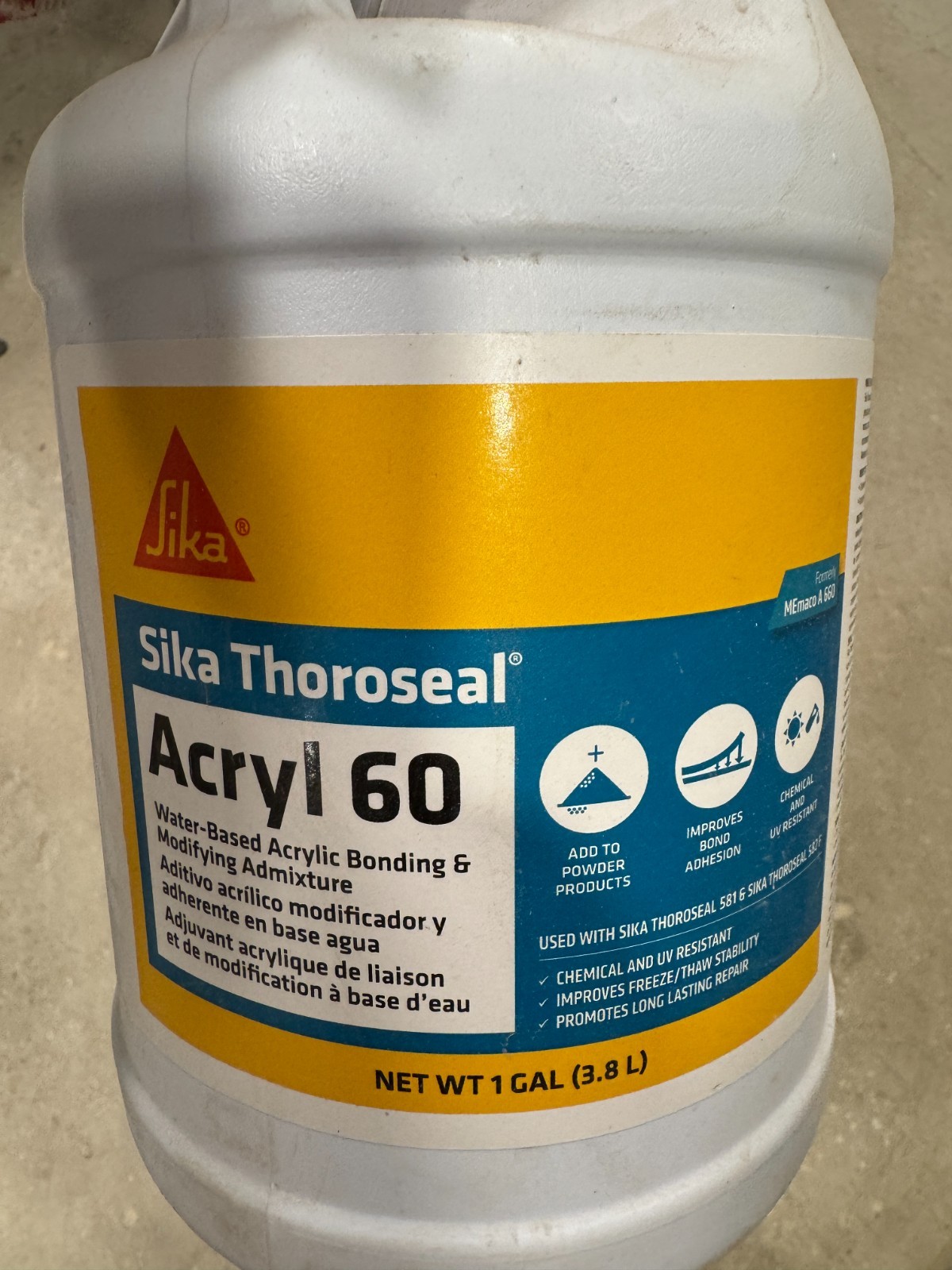 Sika Thoroseal Acryl 60 Bonding Agent & Admixture 1 Gallon Sealer