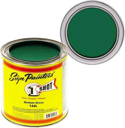 1 Shot Lettering Enamel Medium Green 144L – 4oz Pinstriping Paint