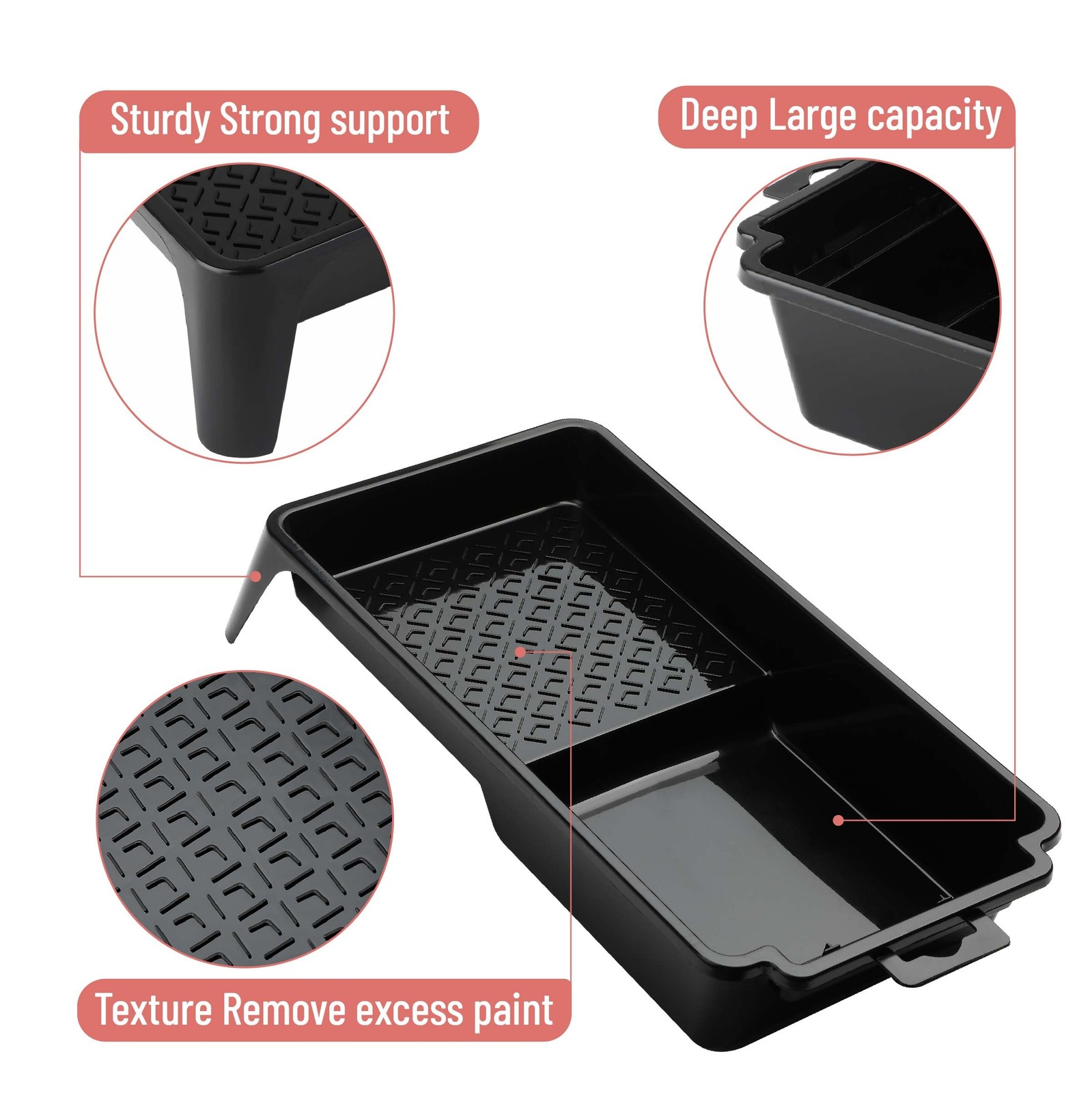 4in Paint Tray Set with 10 Disposable Liners Plastic Roller Paint Pan Kit