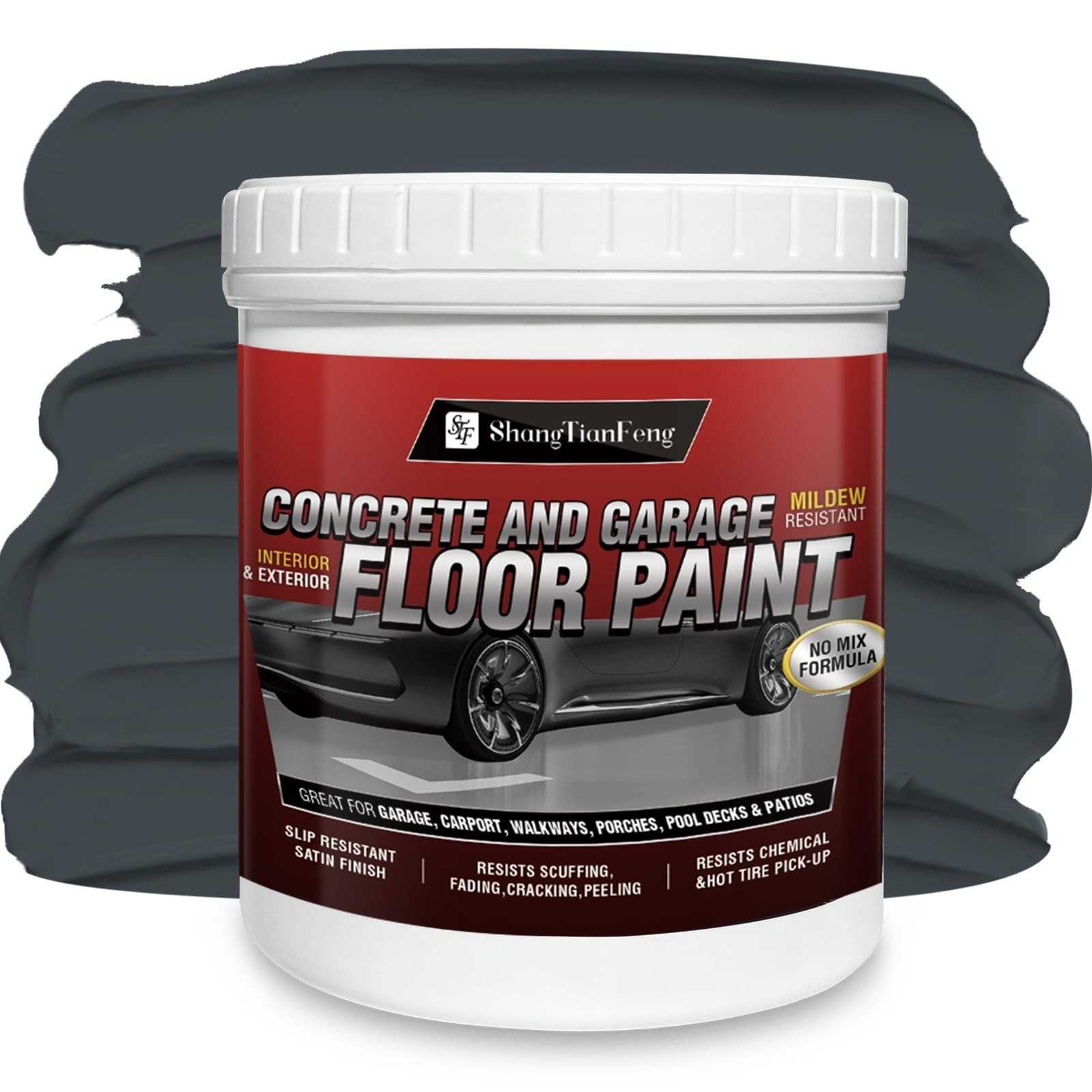 ShangTianFeng Professional Epoxy Floor Paint Kit – 1 Gallon Red Acrylic