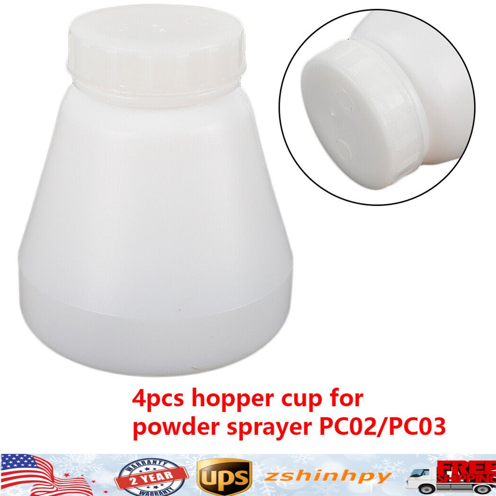 8 pcs hopper cup Bottle for powder coating system PC02 PC03 paint spray gun