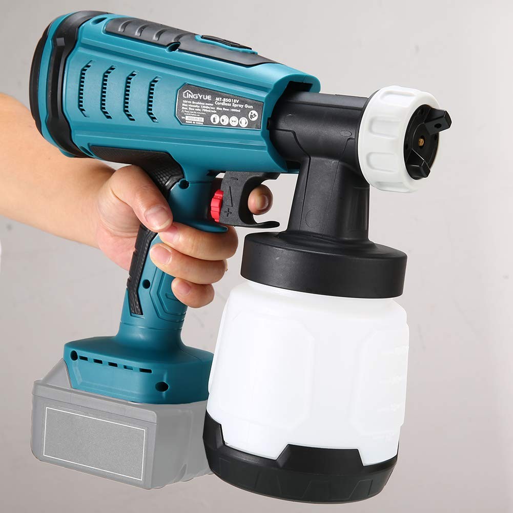 Lingyue Cordless Paint Sprayer For 18V Makita Battery 3 Copper 3 Spray Patterns