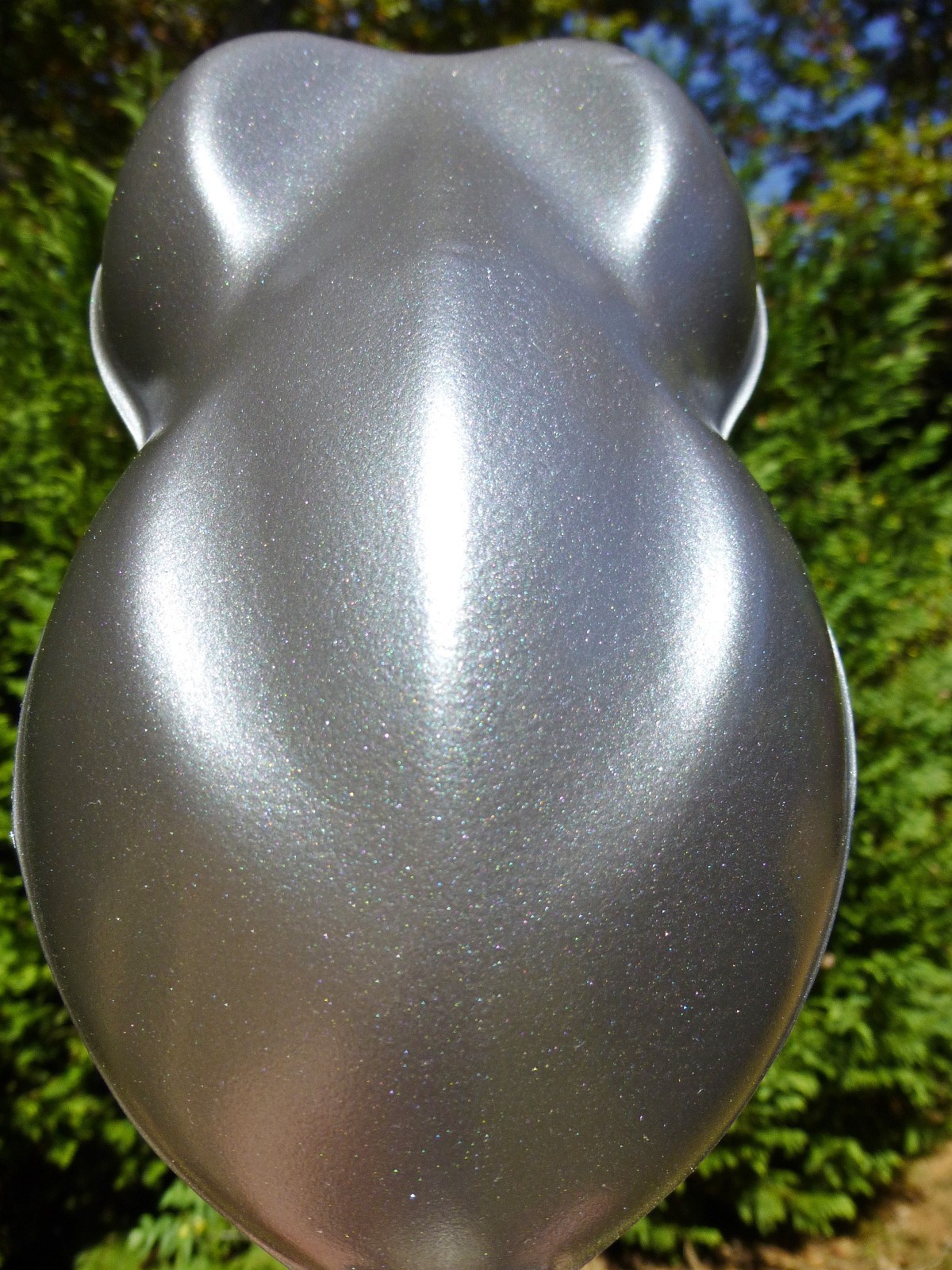 Old School Vintage Silver Pearl Pigment Black Clearcoat Urethane HOK