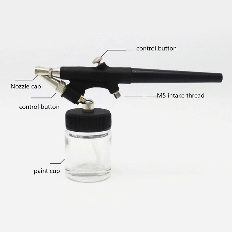 Airbrush Kit Mini Single Action Air Brush Set Siphon Feed 0.8Mm Paint Gun Tool