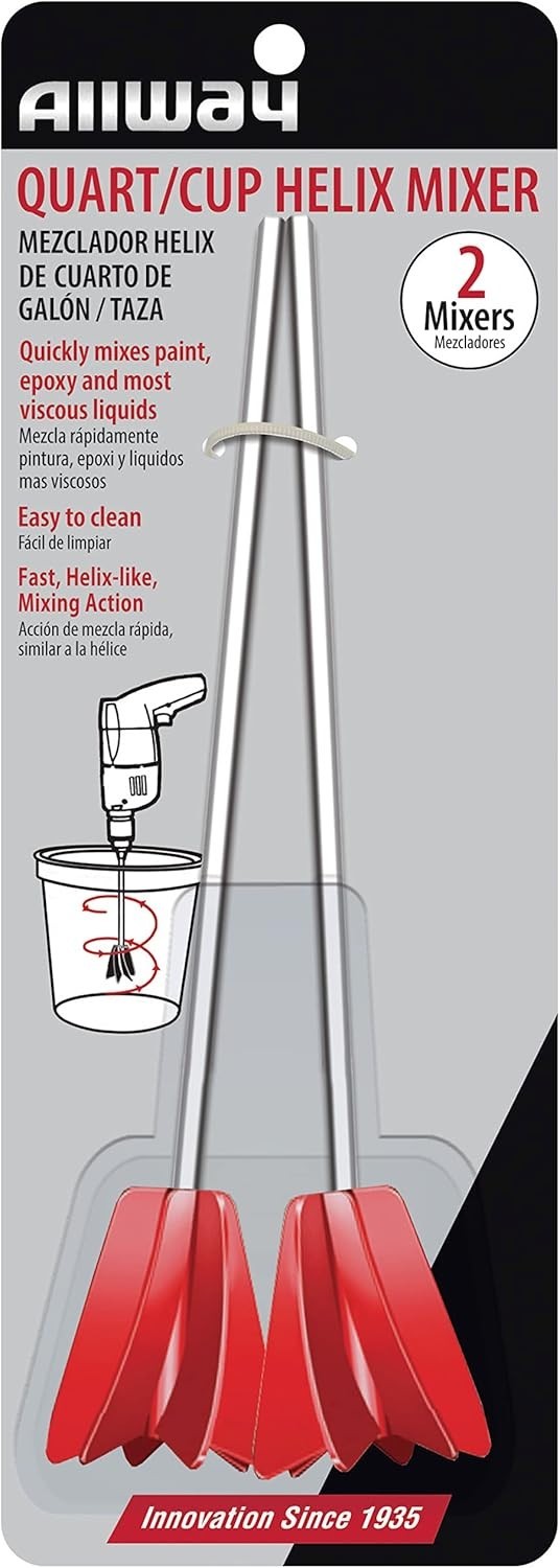 HMQ Helix Paint Mixer Drill Attachment – 2 Pack for 1-Quart and 1-Cup Containers