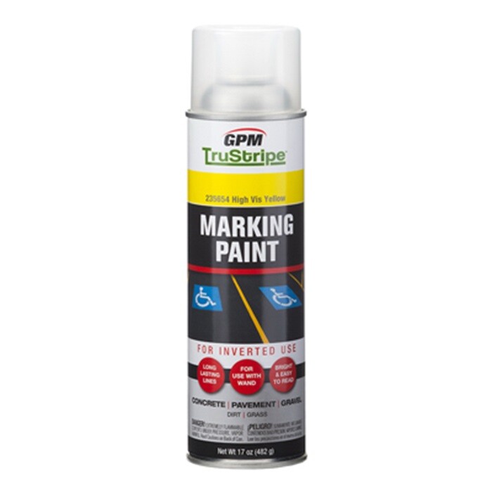 INVMRK-14 TruStripe 17 Oz High Visibility Yellow Inverted Marking Paint Aerosol
