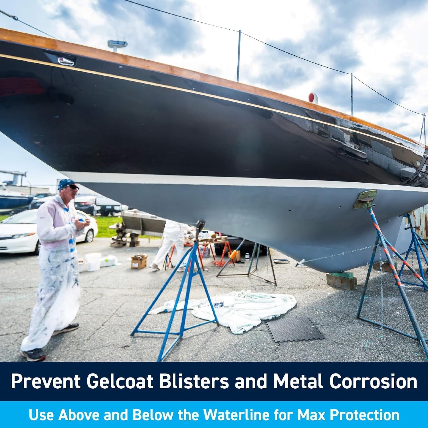 Epoxy Barrier Coat System White Quart for Fiberglass & Marine Protection