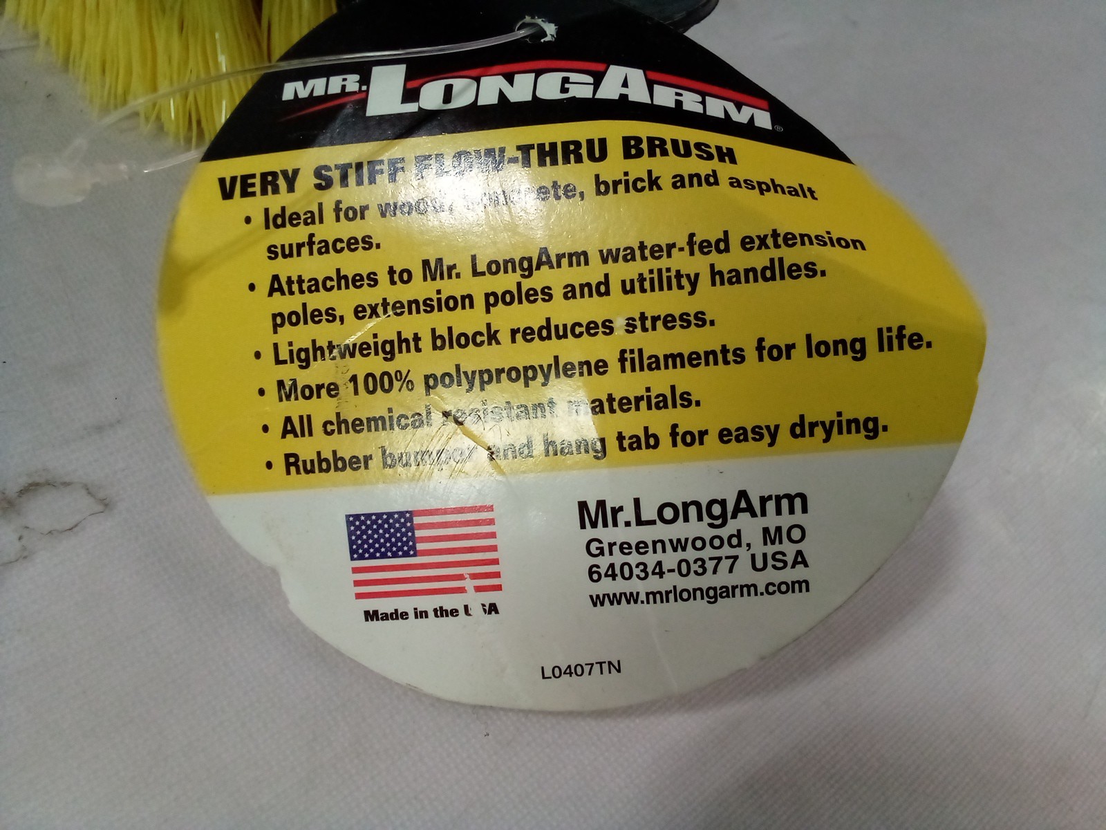 Mr. LongArm 0406 Stiff Flow-Thru Brush Tan