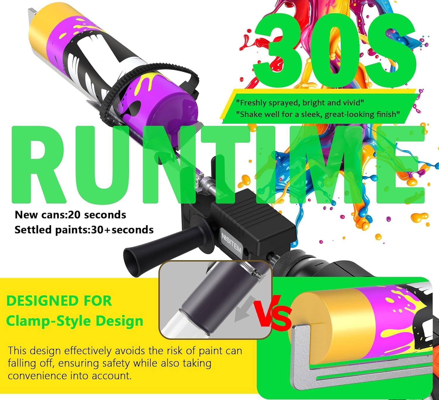 Drill-Powered Paint Shaker Mount with 20 Stainless Steel Balls & Adapter – Mixer