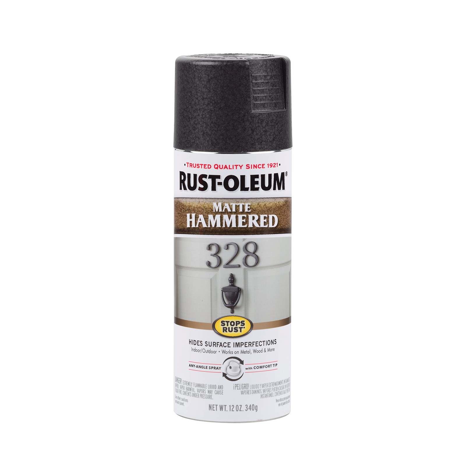 Rust-Oleum 300607 Stops Rust Hammered Spray 12 Ounce (Pack of 1), Matte Black
