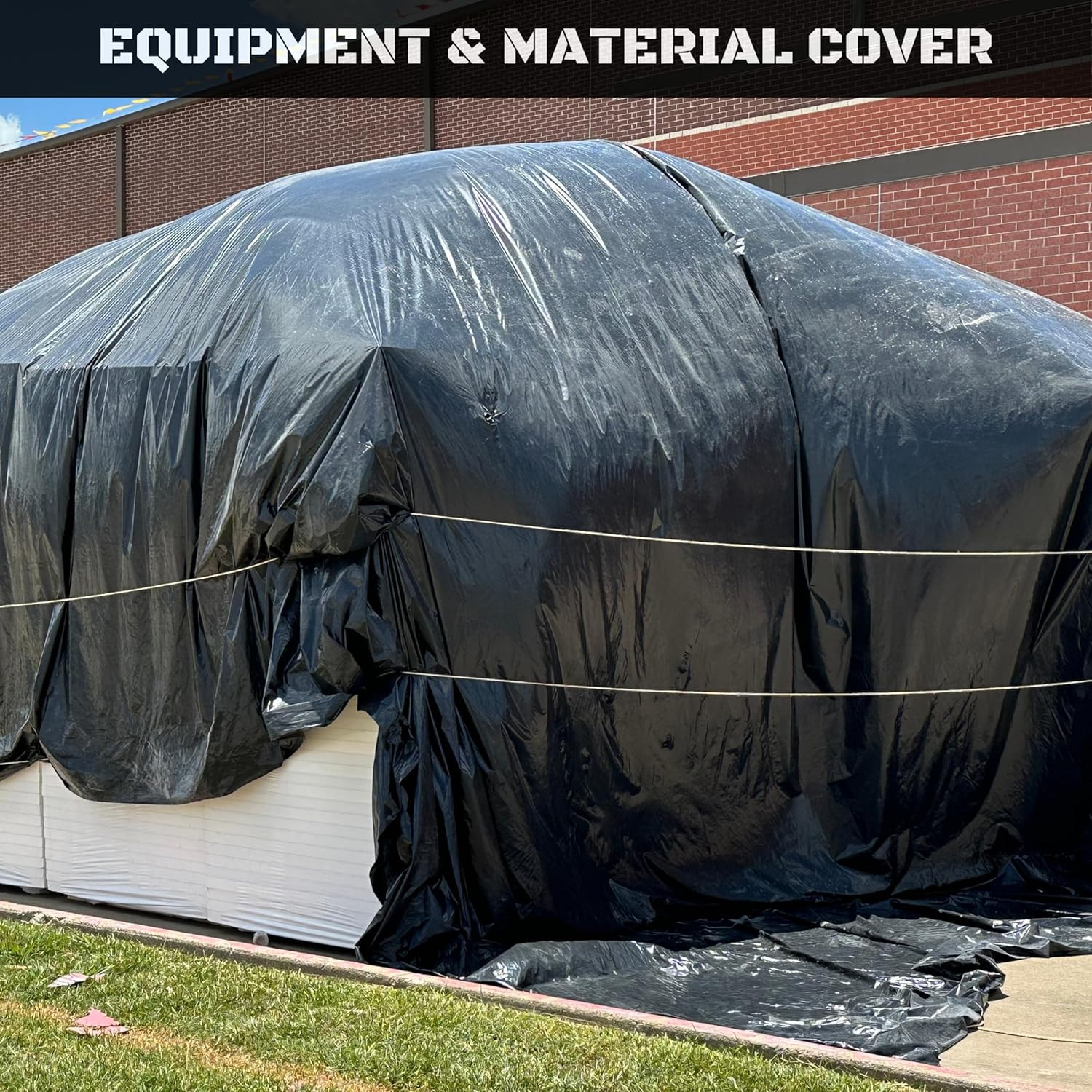 Plastic Sheeting 4 MIL Black (10X100) Roll for Tarp, Garden, Painters Drop Cloth