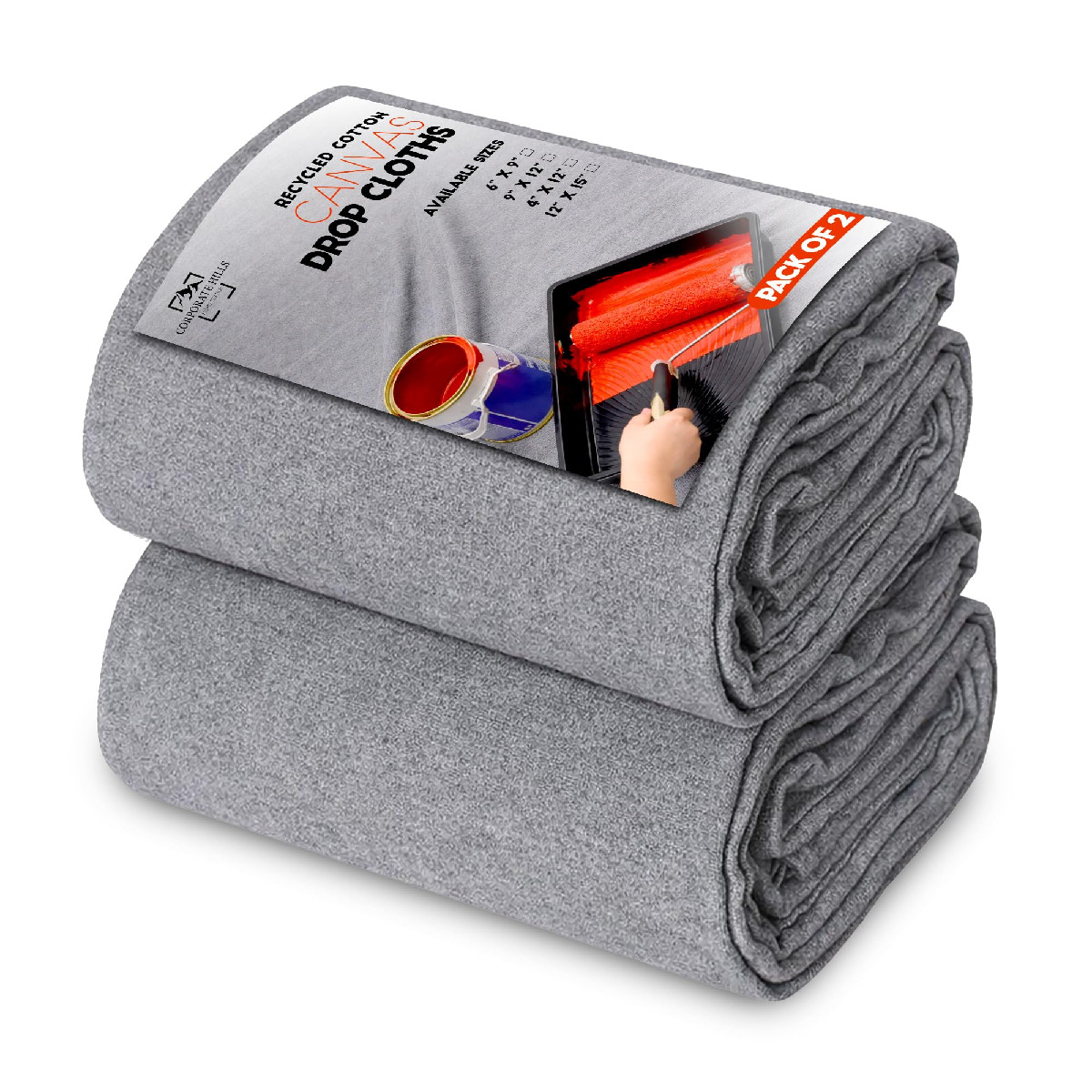 Corporate Hills Recycled Silver Canvas Drop Cloth 4 X 12 Feet – Pack Of 2 –