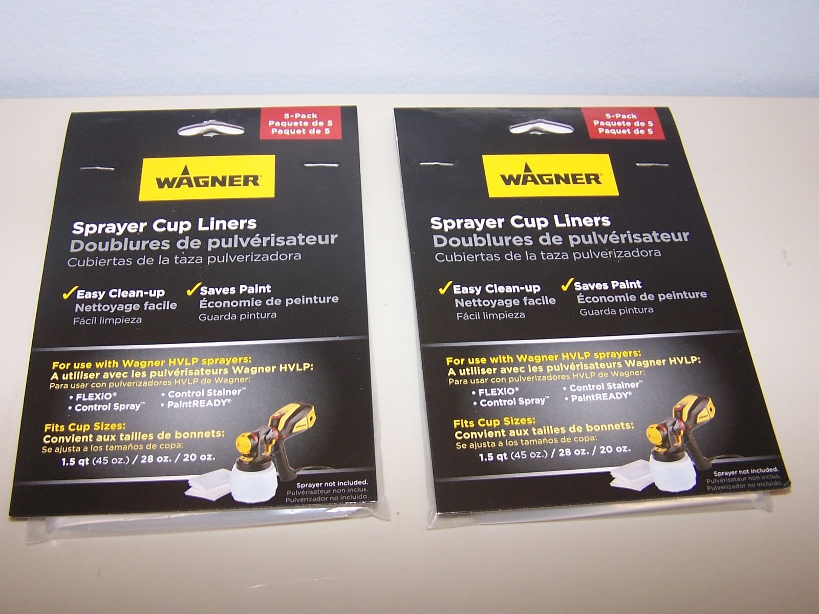 2-Wagner Sprayer Cup Liners 5-pack each 10 Liners For HVLP Sprayers Saves Paint
