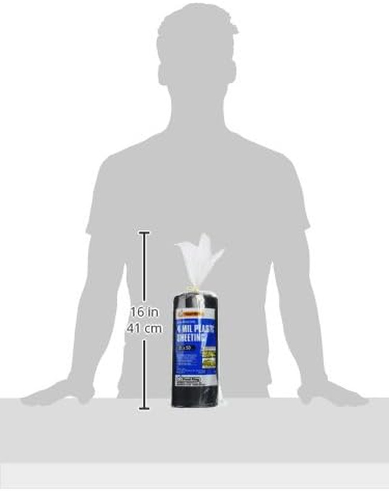 Frost King 350B Polyethylene Sheeting, 3′ X 50′ X 4 Mil, Black