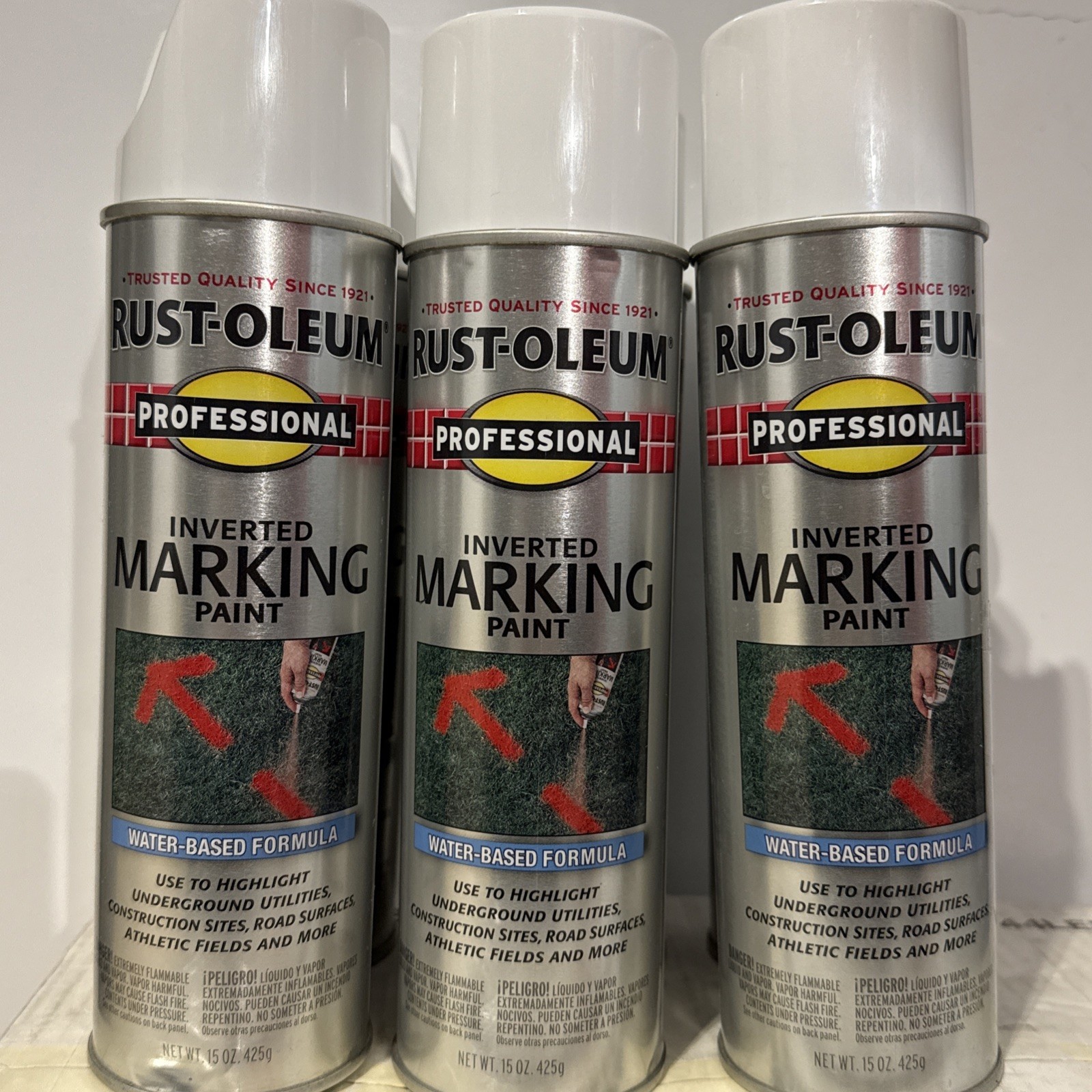 Rust-Oleum Professional Inverted Marking Paint White Water-based paint 6 PACK