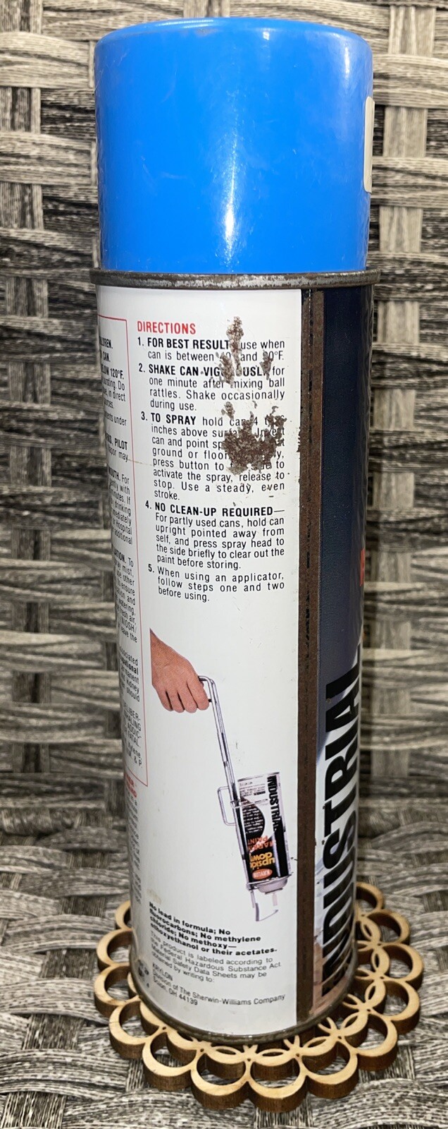 Krylon Industrial Upside Down Marking Paint CAUTION BLUE #7163 17oz Spray Can