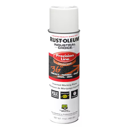 Rust-Oleum 203030V Precision Line Marking Paint, Inverted, White, 20 Oz