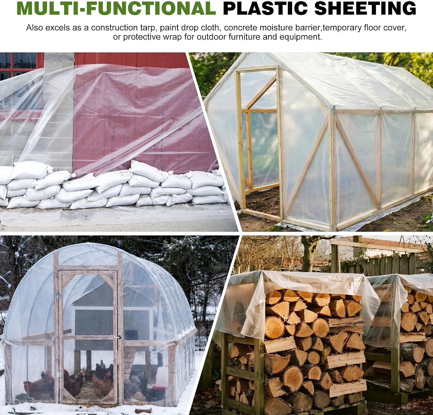 6 Mil Plastic Sheeting, 10X25 FT, Greenhouse Plastic | Heavy Duty, UV Resistant,
