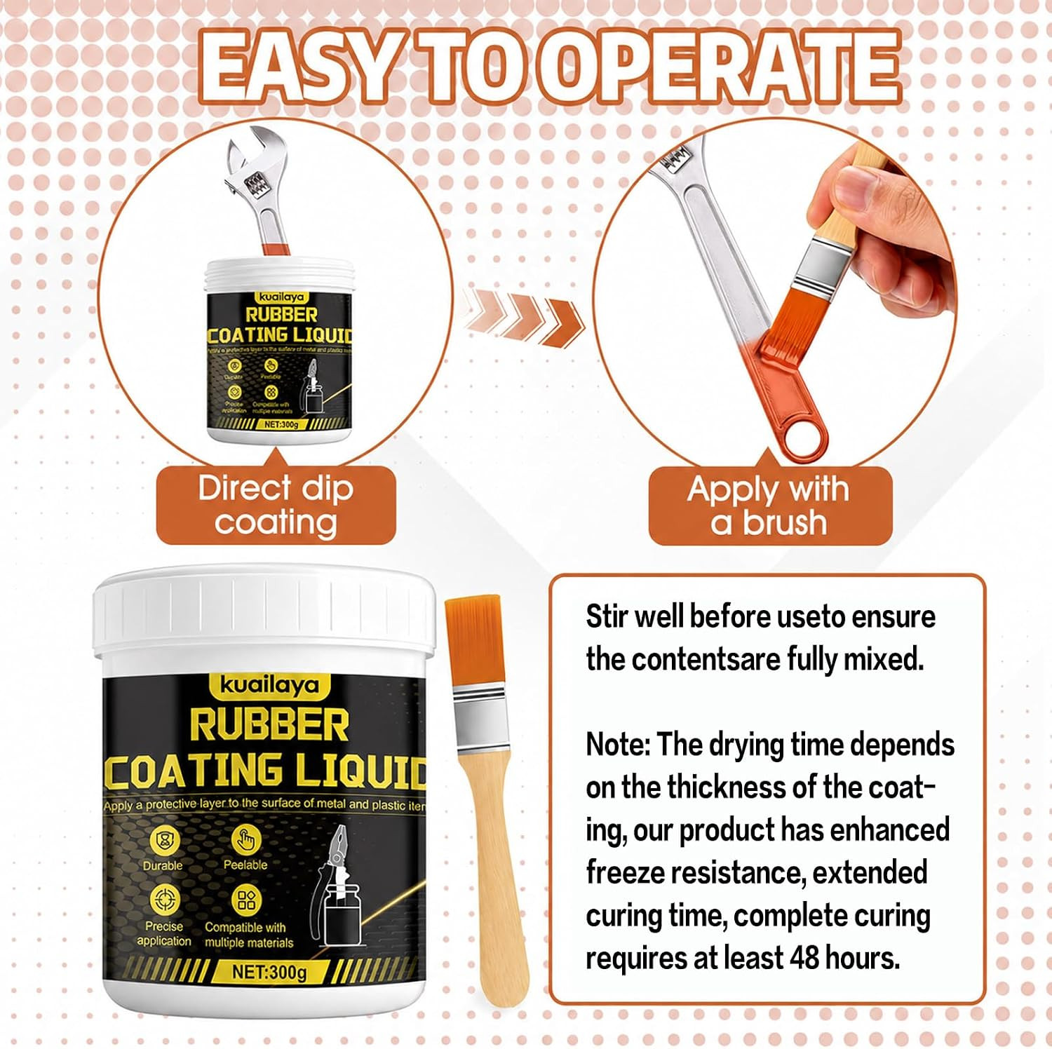 Rubber Dip for Tools, Liquid Rubber Dip Tool Handle Dip Coating Effective Protec