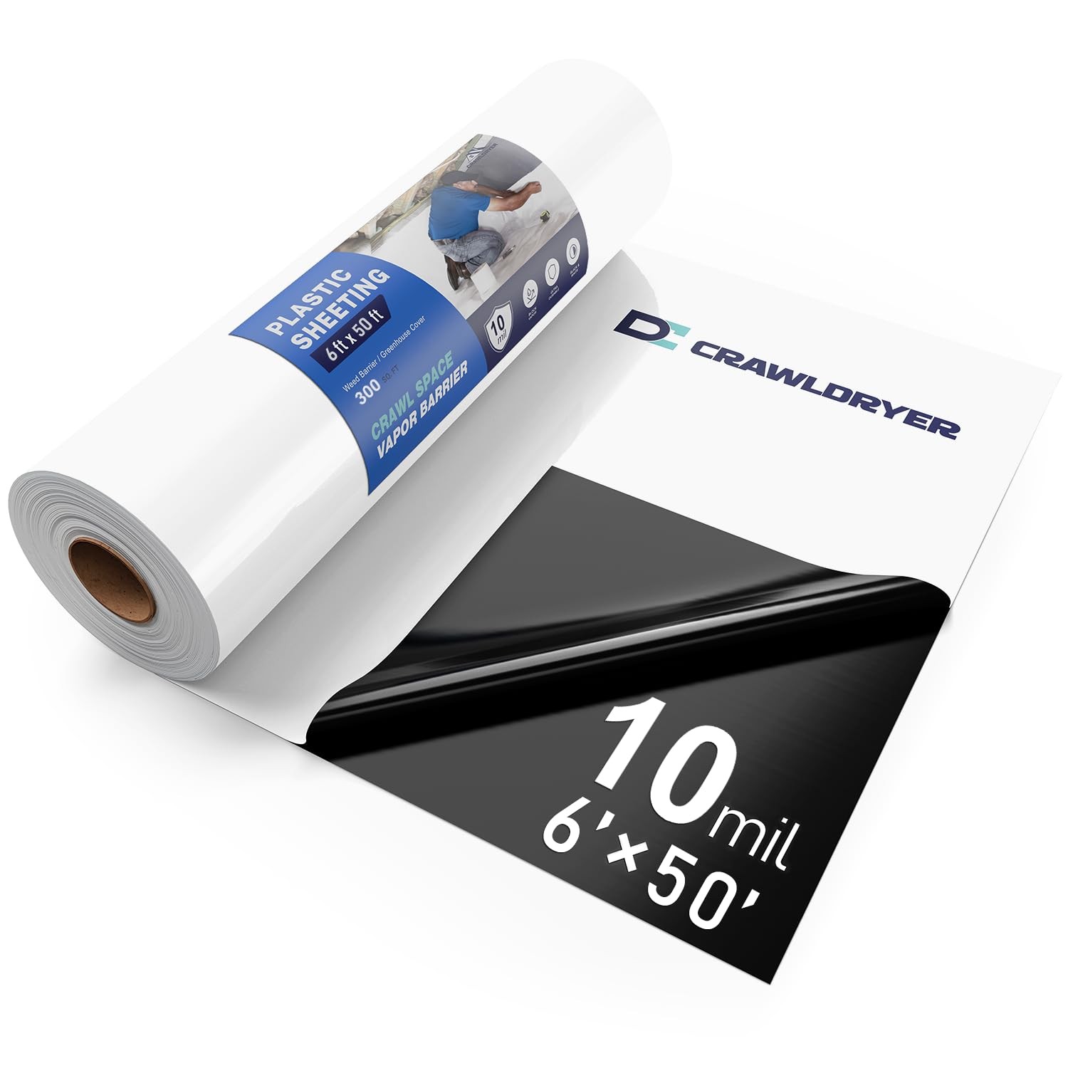 Crawldryer Crawl Space Vapor Barrier 10Mil Film 6 X 50 Drop Cloth Vapor Barrier