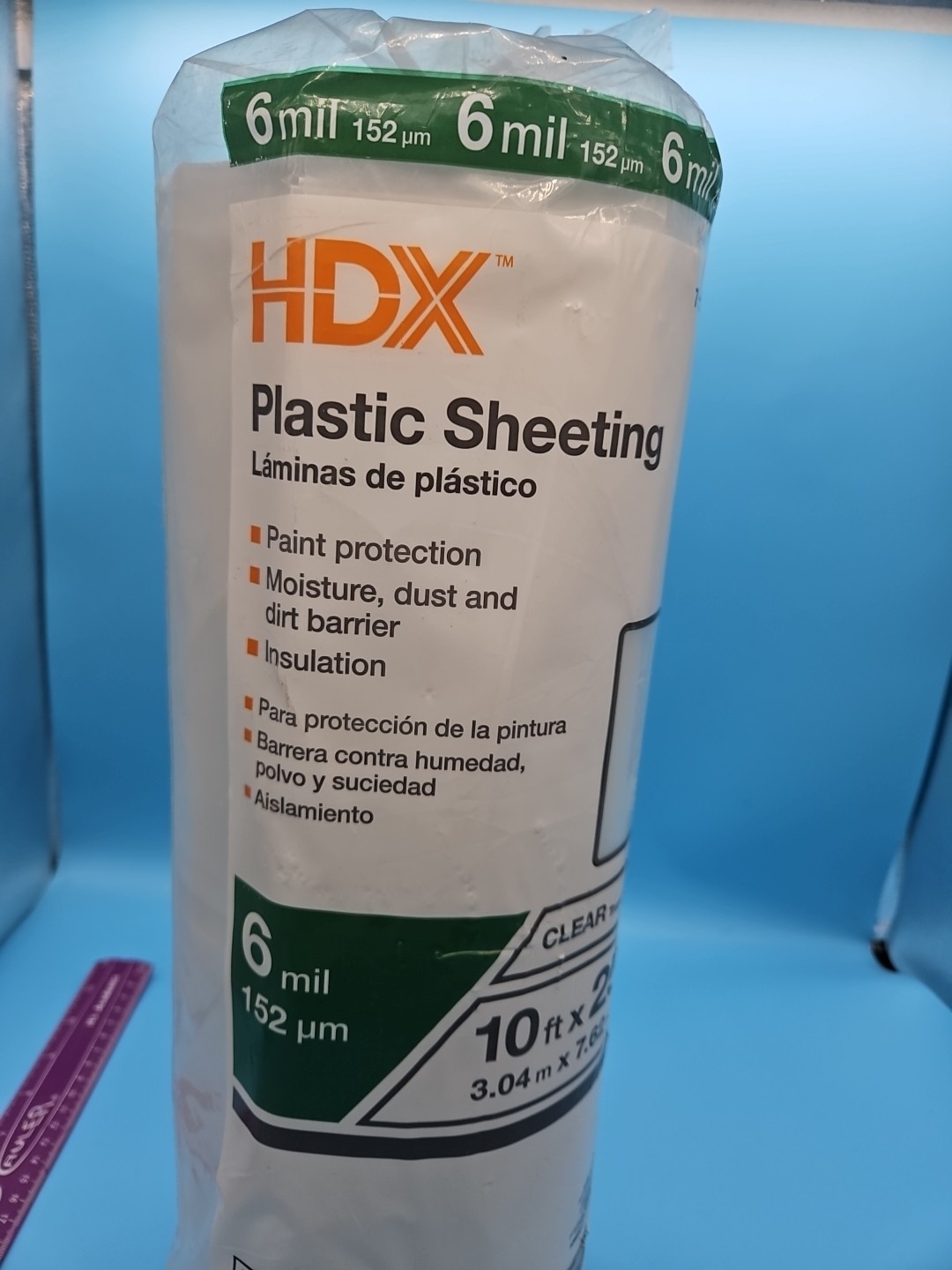 HDX 10 ft. x 25 ft. Clear 6 mil Plastic Sheeting
