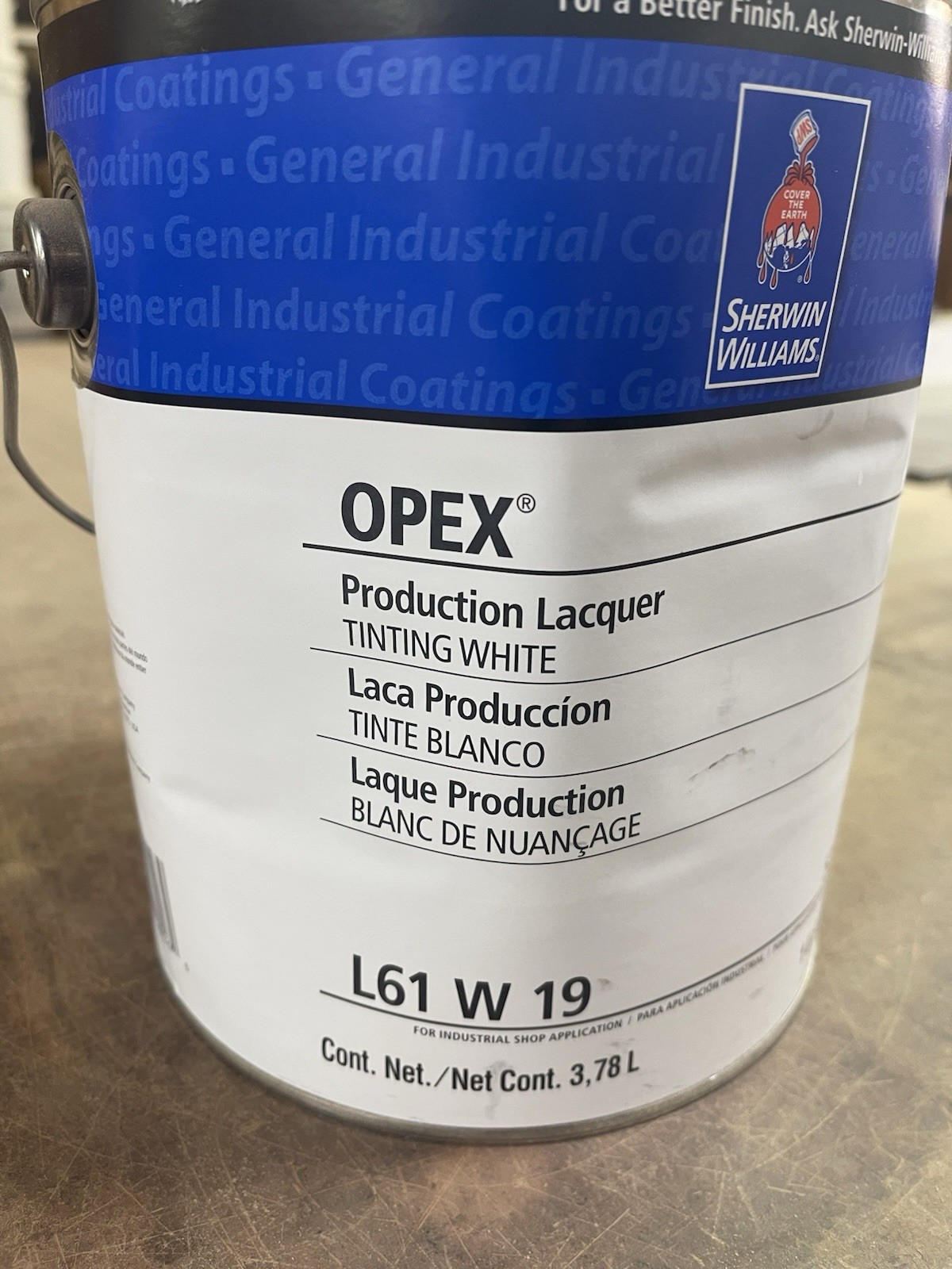 Sherwin Williams Opex Production Lacquer Paint/ Tinting White/ Gallon