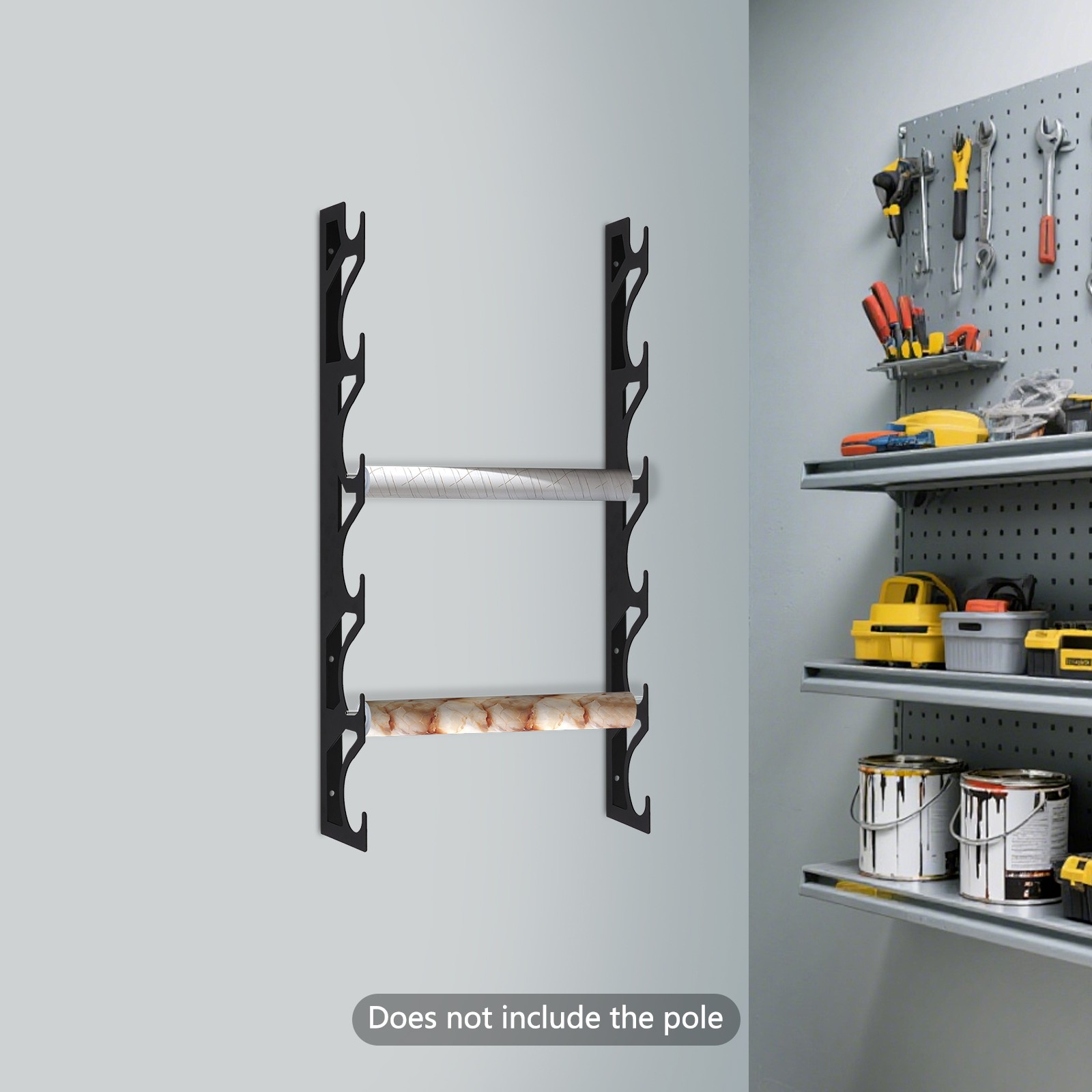6-Roll Wall-Mounted Vinyl Film Rolls Rack Window Tint Organizer Display Holder