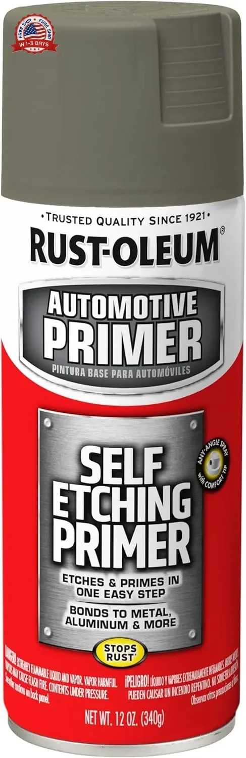 Rust-Oleum 249322 Automotive Self Etching Primer Spray, 12 oz, Matte Dark Green