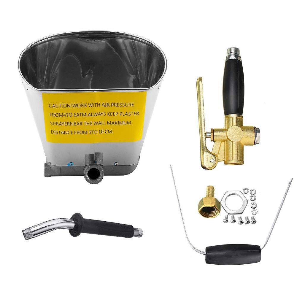 Beduan 4 Jet Pneumatic Cement Stucco Sprayer Gun Plaster Mortar Automatic Air