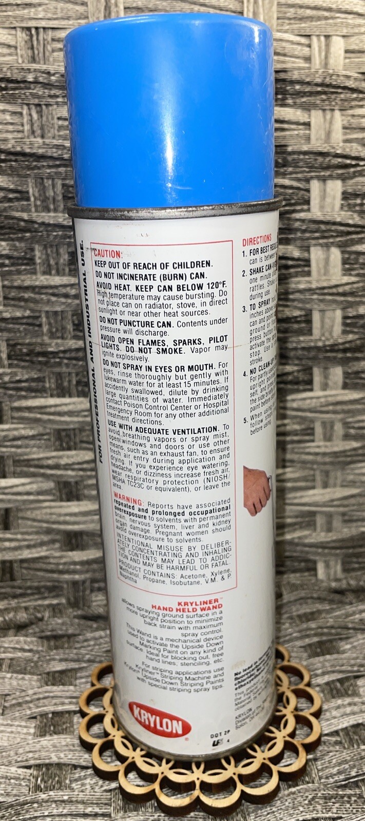 Krylon Industrial Upside Down Marking Paint CAUTION BLUE #7163 17oz Spray Can