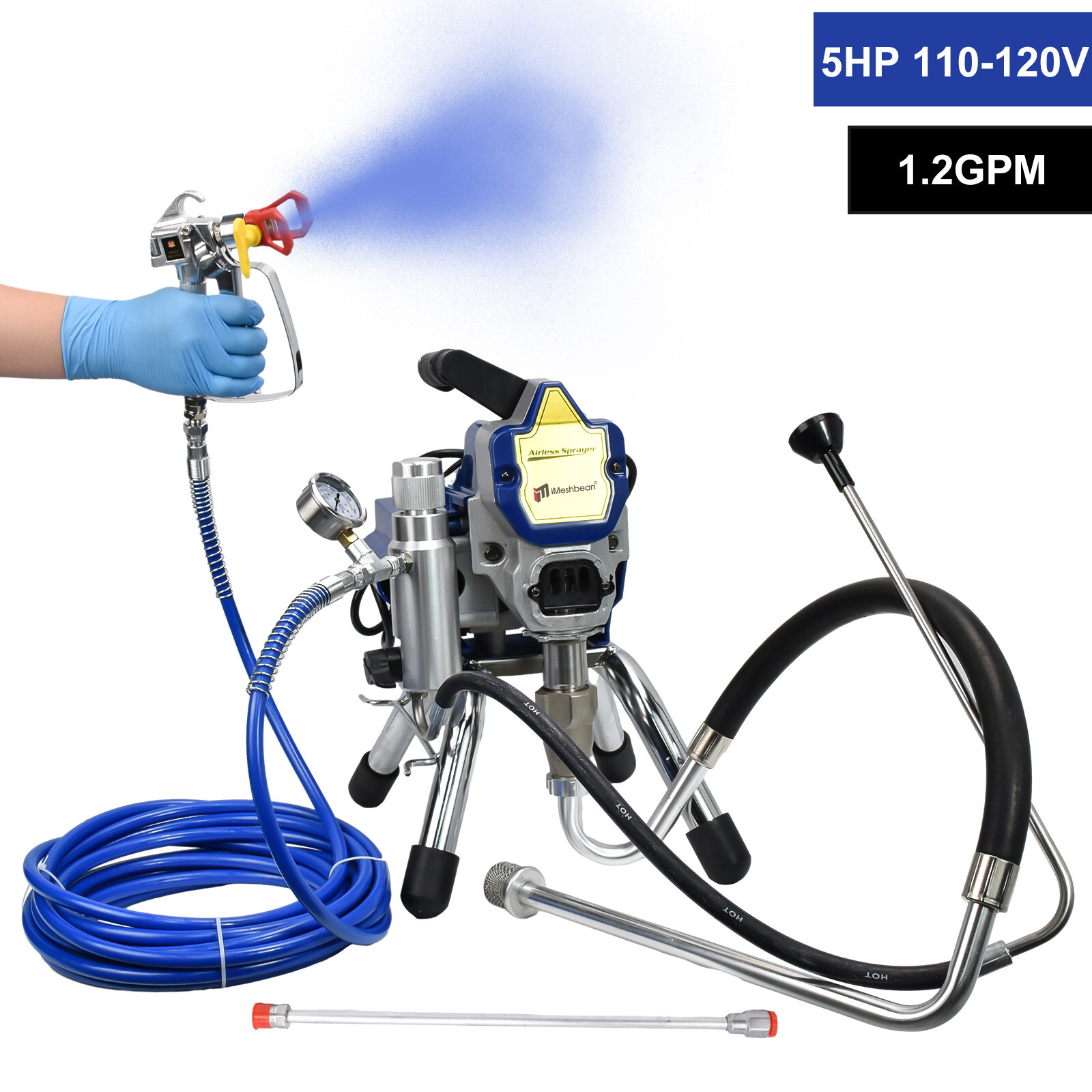 3500W High Pressure Airless Paint Sprayer High Efficiency Power Painting 110V