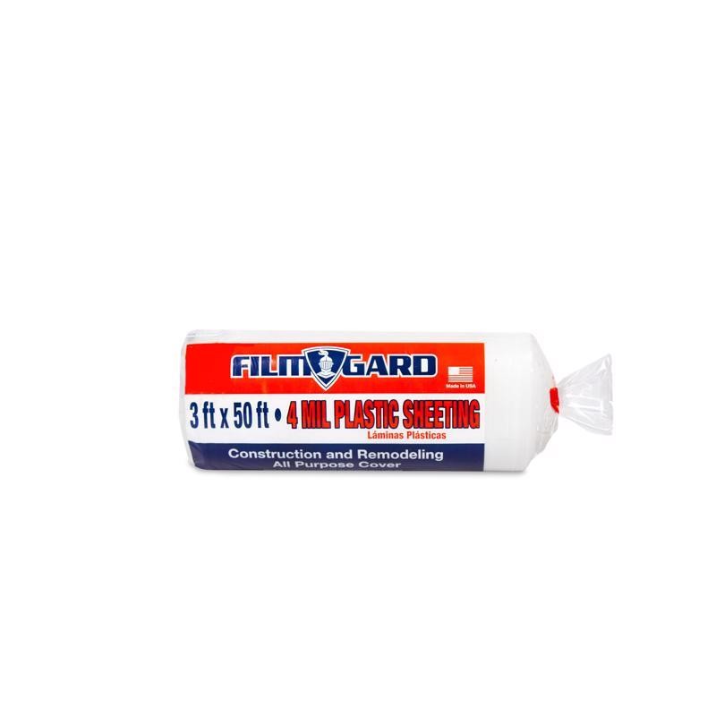 Film-Gard 4 mil Clear Polyethylene Plastic Sheeting 3×50 ft