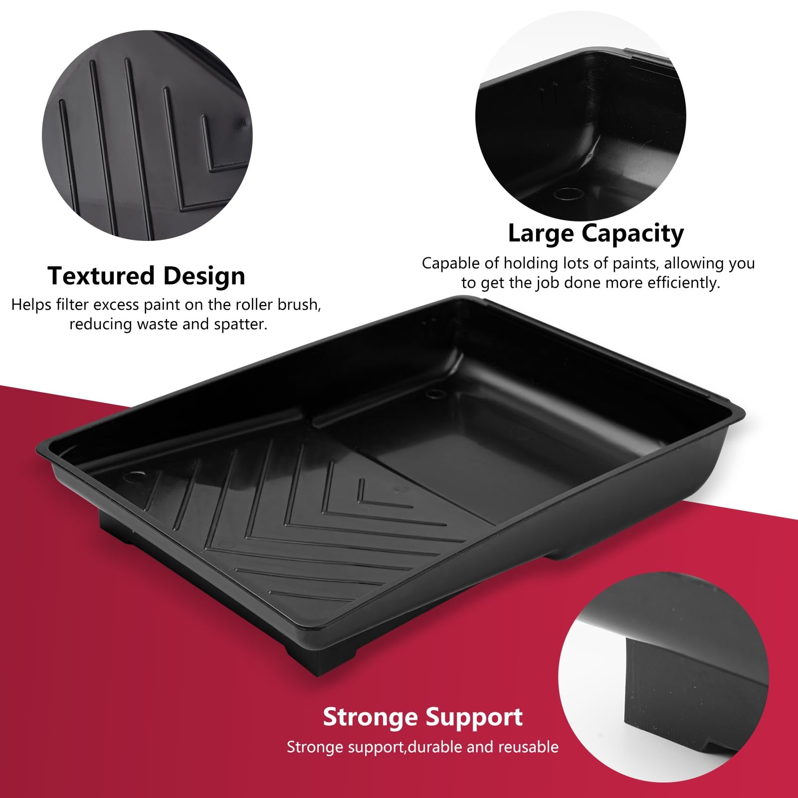 Mister Rui 6 Inch Paint 6 Tray and Liner Set, 6 Inch, 12 Pack