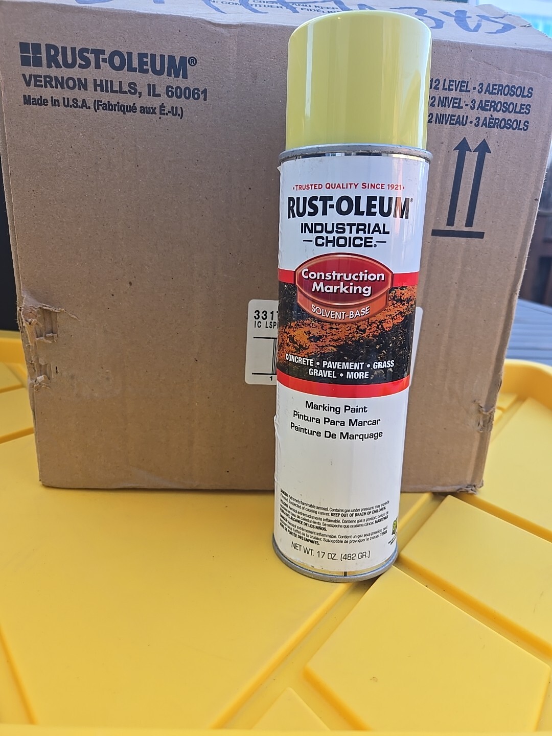 Rust-Oleum Industrial Choice Inverted Marking Paint 17oz Yellow ( 11 Pack )