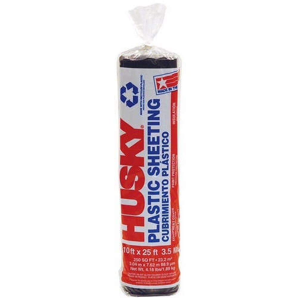 3.5 Mil 10 ft x 25 ft Black Plastic Sheeting Cover Film Poly Tarp Roll for Paint