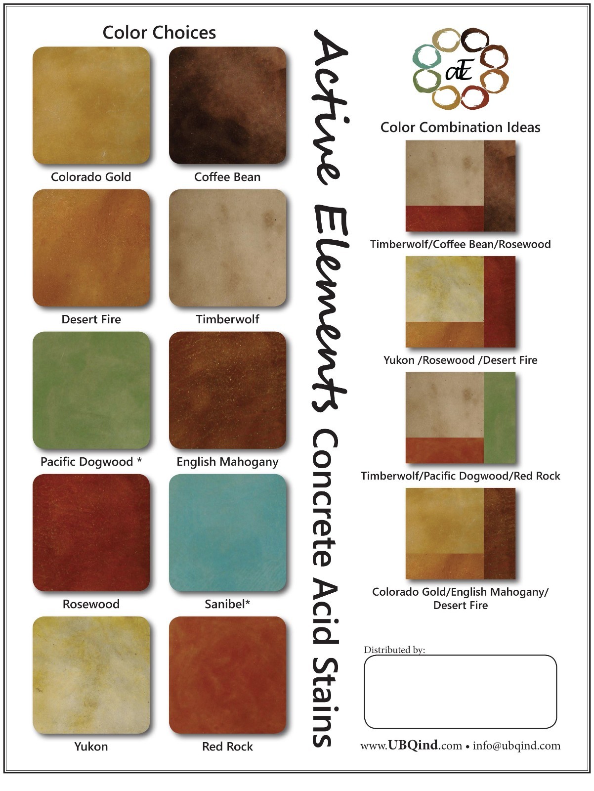 Concrete acid stain sample pack 10 – 16oz bottles of concrete colors