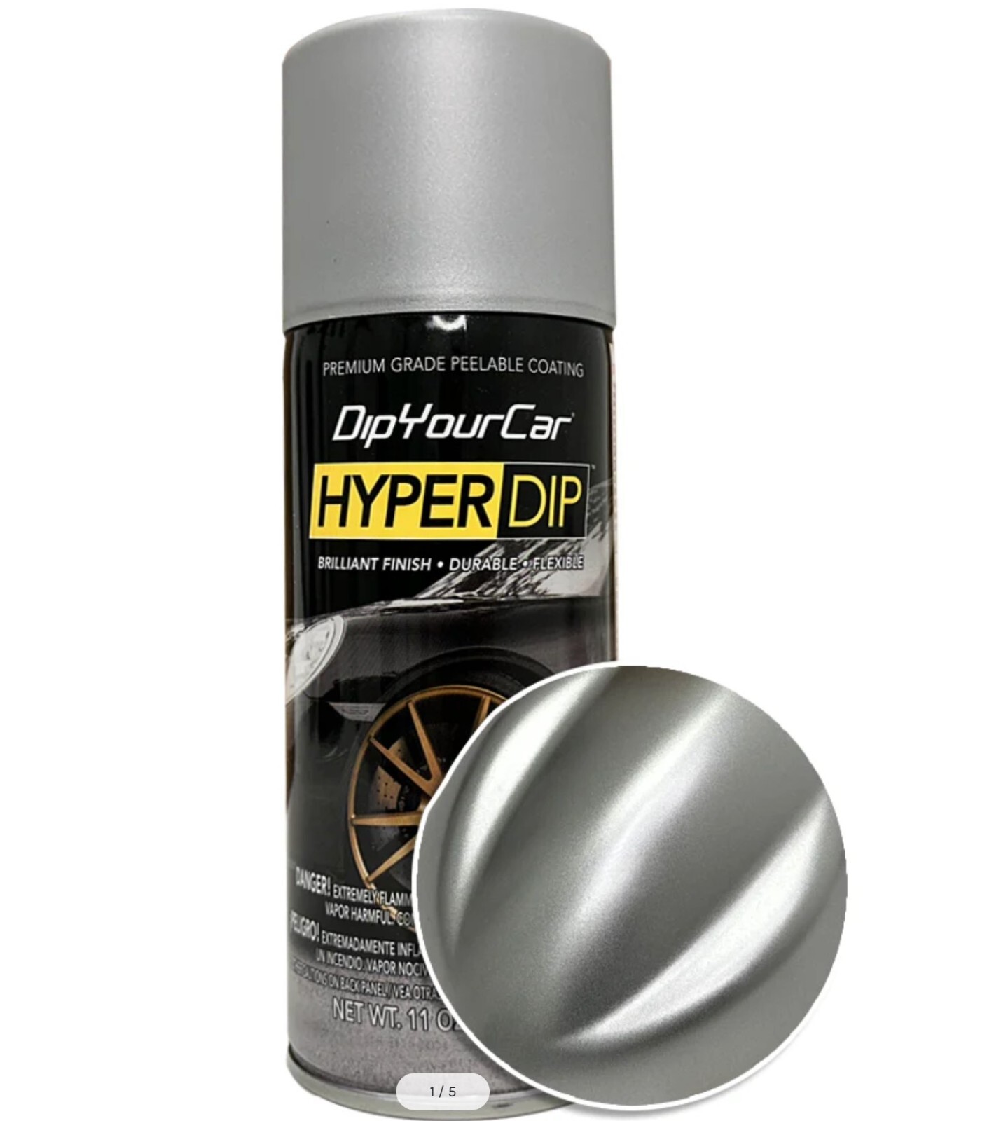 DYC Factory Silver HyperDip Peelable Paint Spray 11oz Aerosol Single Can