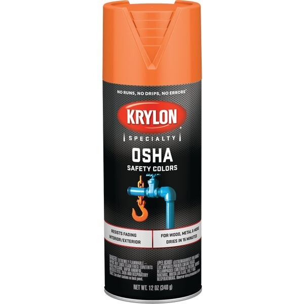 6-Krylon OSHA 12 Oz. Gloss Spray Paint, Safety Orange Model: K02410777