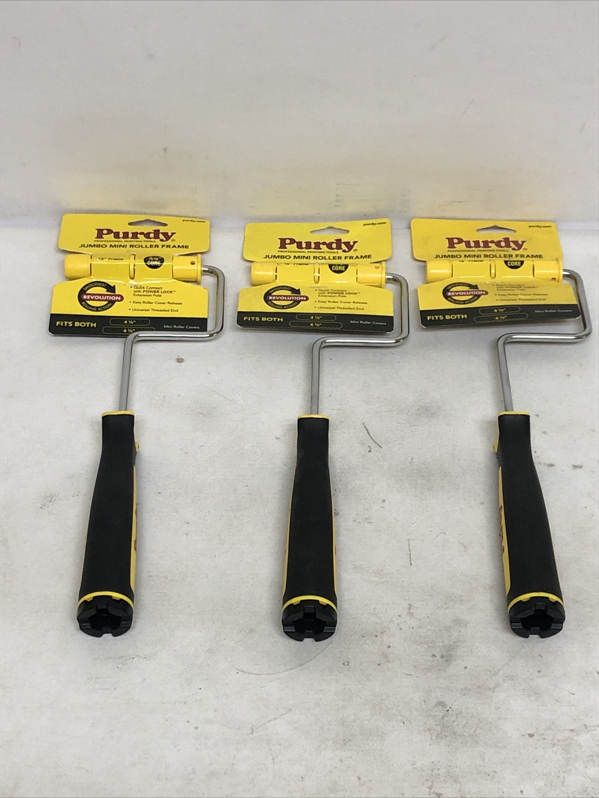 Lot Of (3) Purdy 4-1/2 In. To 6-1/2 In. Mini Threaded Roller Frame 14A770014