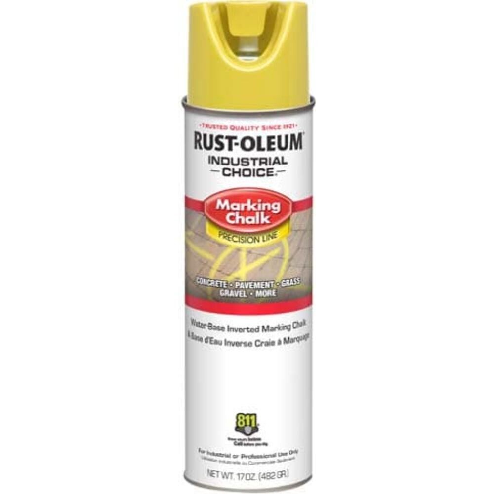 Industrial Choice MC1800 Precision Line Inverted Marking Chalk 12/pk APWA Yellow