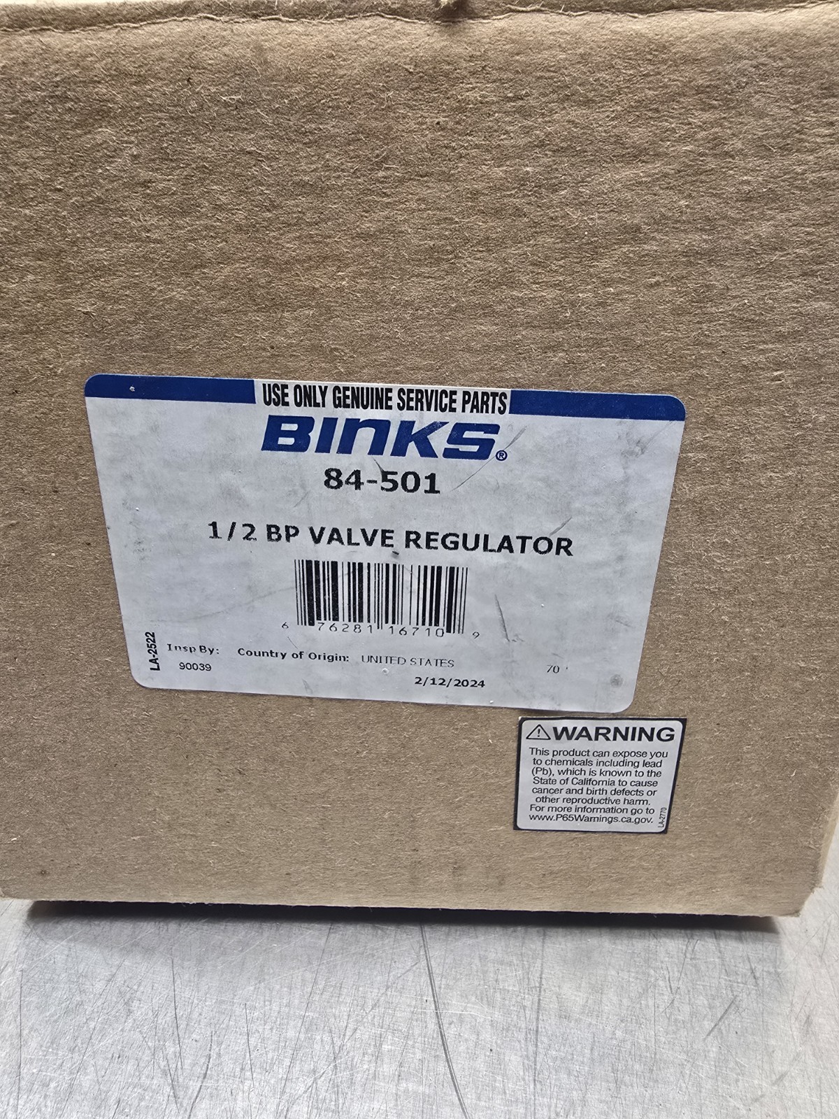 Binks Pressure Relief Valve 84-501 (NOS)