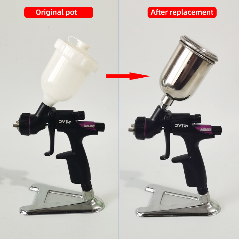 Spray Gun Cup Pot for Devilbiss DV1 spray gun Pot 400ml Stainless Steel Pot