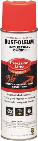 NEW CASE (12) RUSTOLEUM 203028 17OZ FLOURESENT RED ORANGE INVERTED MARKING PAINT