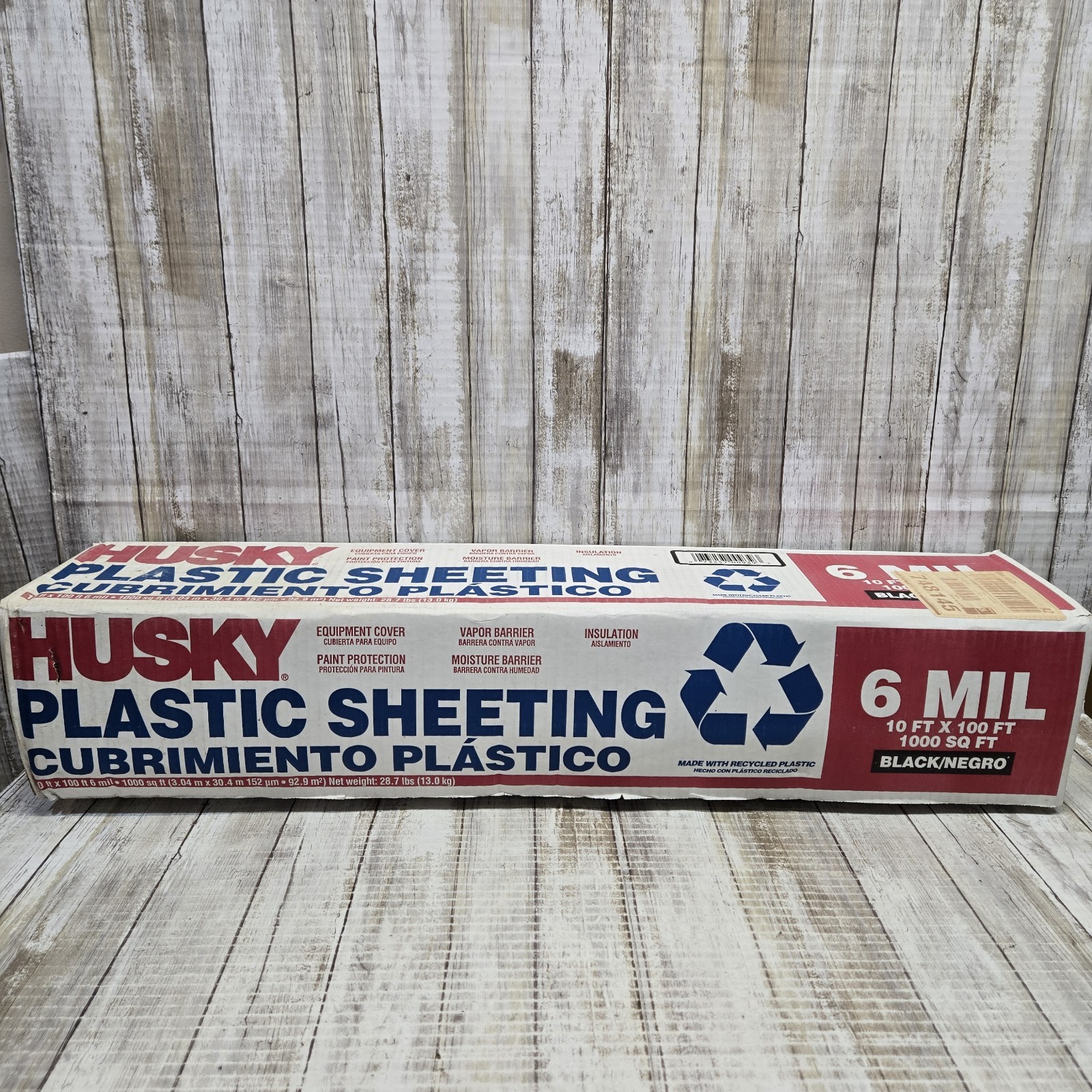 HUSKY 10 ft. x 100 ft. Clear 6 MIL Plastic Sheeting – 1000 SQ FT