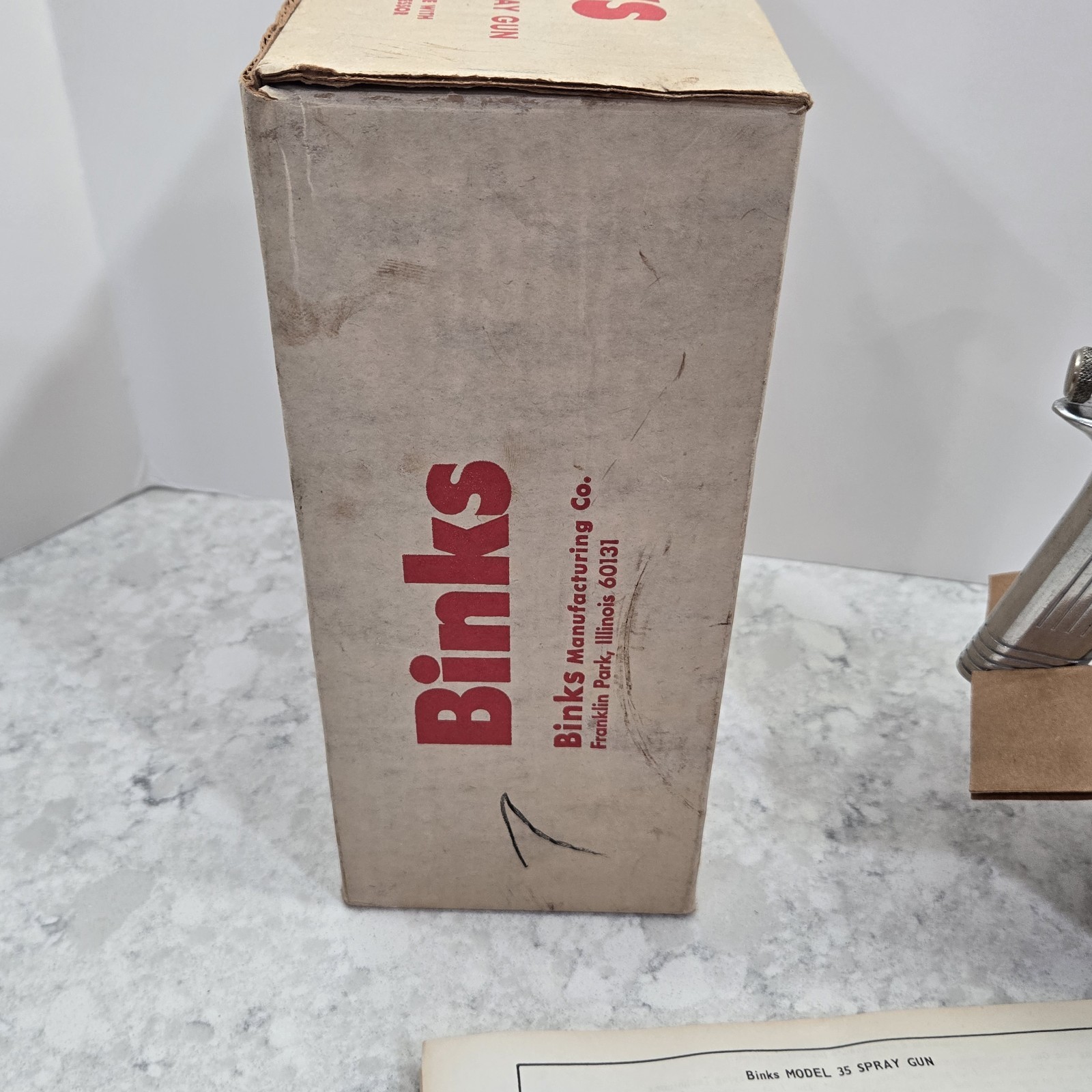 NOS Vintage Binks Model 35 Paint Spray Gun With Can Cup